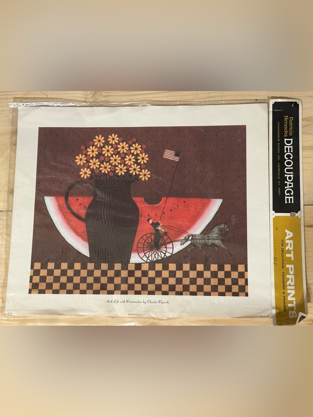 Vintage 1970s Artist Charles Wysocki Still Life with Watermelon Art Print